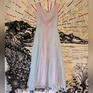 Vintage 60s Baby Blue and Purple Gown